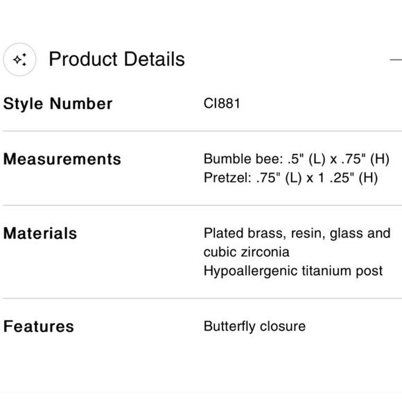 COACH Mismatch Earrings Bumblebee & Pretzel - Picture 6 of 6